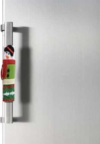 Vista 5 de Alcoon - Juego de 3 fundas navideñas para manijas de puerta de refrigerador con muñeco de nieve para refrigerador, microondas, horno, lavavajillas