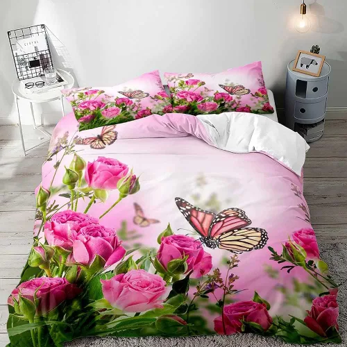 Vista 19 de LUVIVIHOME Juego de 2 piezas de funda de edredón vintage con diseño floral, juego de ropa de cama tamaño individual, estilo bohemio retro