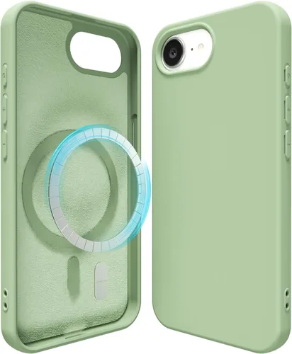 Vista 339 de oakxco Funda de silicona para iPhone 12 Pro Max, magnética, compatible con carga inalámbrica Magsafe, cubierta protectora de goma suave y delgada