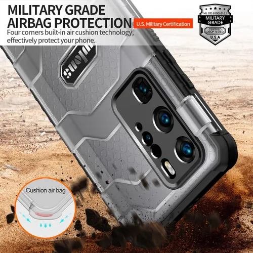 Vista 2 de Funda compatible con Huawei P40 Pro, funda resistente de cuerpo completo, funda protectora de bolsa de aire de PC, ultrafina, a prueba de golpes