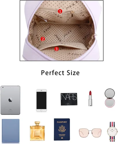 Vista 5 de KKXIU Mochila pequeña para mujer, bolso convertible de cuero para mujer