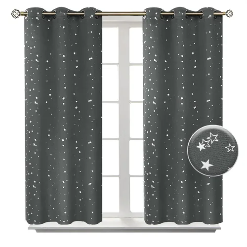 Vista 115 de BGment Cortinas cortas para ventanas, cortinas opacas pequeñas de 45 pulgadas para dormitorio, cortinas de oscurecimiento de habitación