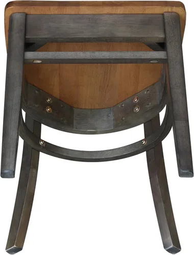 Vista 9 de IC International Concepts Juego de dos sillas auxiliares Emily, color nogal/carbón lavado