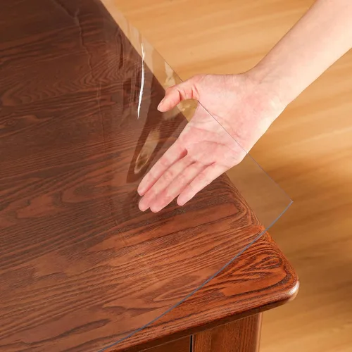 ETECHMART Protector de mesa de plástico transparente rectangular de 12 x 24 pulgadas, protector de mesa grueso impermeable transparente para mesa de