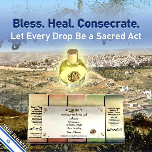 Vista 6 de Aceite de unción para oración – 5 botellas de aceite sagrado de 0.5 fl oz de Jerusalén – Rosa de Sharon, Spikenard, lirio de los valles, mirra