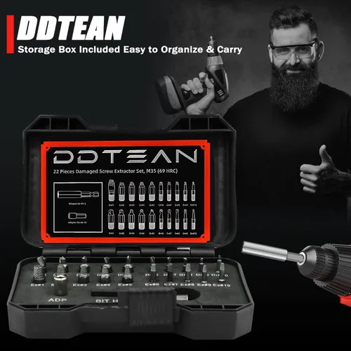 Vista 2 de Regalos para hombres, juego de extractor de tornillos dañados para tornillos rotos y oxidados, regalos de Navidad, rellenos de calcetines