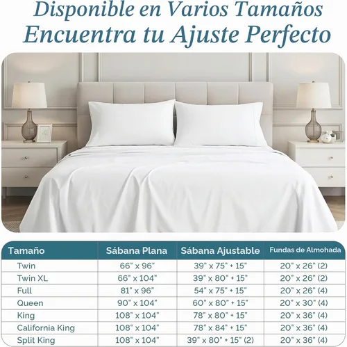 Vista 5 de Casa Platino Juego de sábanas de tamaño individual 100% algodón, 4 piezas con acabado satinado suave de 500 hilos, duradero y ligero, sábanas 01