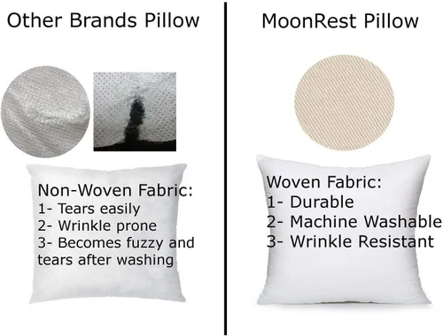 Vista 6 de MoonRest Forma de almohada cuadrada blanca de alta calidad con relleno de fibra de poliéster hipoalergénico, relleno de funda para manta de sofá, 15