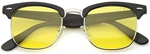 Vista 2 de zeroUV Lentes polarizadas clásicas de medio marco con montura de cuerno de 1.969 in