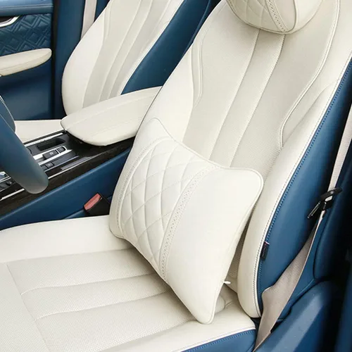 Vista 4 de Almohadas de cuero napa, cojín de asiento de automóvil, almohada lumbar para Mercedes Benz Maybach Clase S, almohada de apoyo lumbar, accesorios