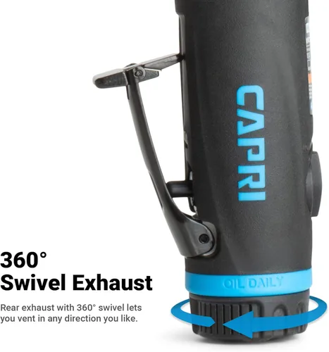 Vista 5 de Capri Tools Molinillo de troquel recto Air de 1/4 pulg. 1 HP, cuello extra largo de 5.5 pulgadas