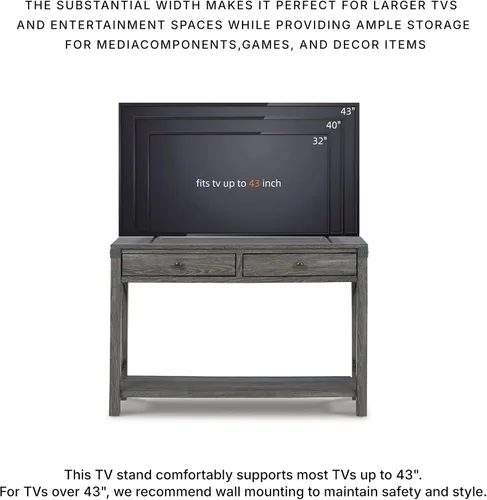 Vista 7 de Signature Design by Ashley Freedan - Mesa de sofá rústica estilo granja, color gris