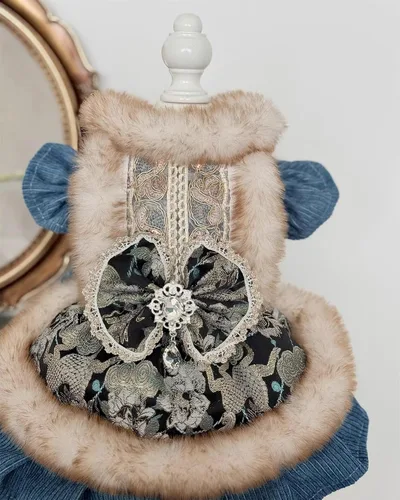 Vista 54 de Moda Vestido de Princesa de Encaje para Perro Cachorro Dulce para Perro EXTRAL Pequeño y Pequeño A-Negro XX-Pequeño