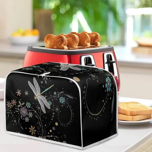 Vista 3 de Cubiertas para tostadora de libélula, a prueba de polvo, cubierta de huellas dactilares, horno de microondas con gancho superior para un fácil