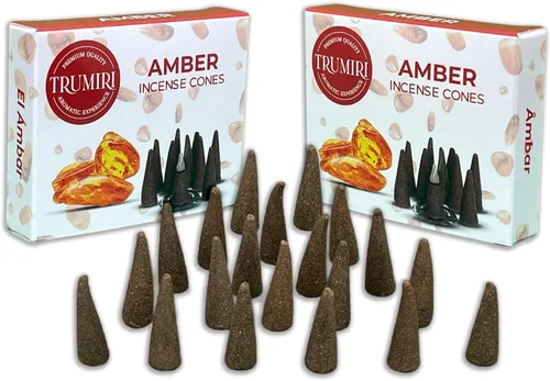 TRUMIRI Conos de incienso ámbar Total de 20 conos de incienso Paquete doble de 10 conos de insencia Conos de incienso perfumados Aromas de
