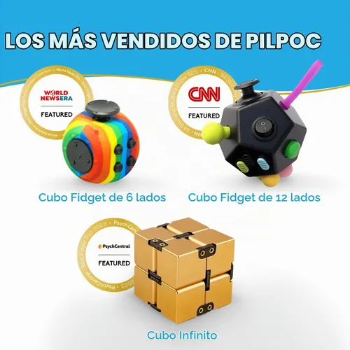 Vista 7 de PILPOC theFube Infinity Cube Infinite Magic Cube alivia el estrés y la Rojo