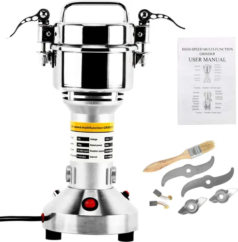 Homend Molinillo eléctrico de grano de alta velocidad de 5.29 oz, molinillo de polvo, molinillo de hierbas de especias, 850 W, 70-300, malla de