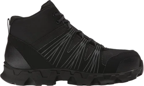 Vista 6 de Timberland PRO Powertrain - Botas de trabajo industriales ESD con punta de aleación media para hombre, Negro, sintético