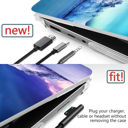 Vista 5 de Batianda Aurora - Funda prémium para laptop Microsoft Surface 5 4 3 de 15 pulgadas con reposamanos de metal, carcasa rígida de plástico