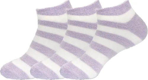 Vista 42 de BambooMN Calcetines de spa de nailon mullidos con infusión de aloe para mujer, color morado lavanda, 3 pares