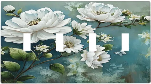 Vista 50 de Placa decorativa para interruptor de luz, medusas, tortugas marinas, fantasía, océano, 2 bandas, 1 palanca, 1 placa de pared dúplex, cubiertas