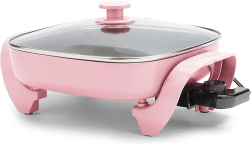 Vista 11 de GreenLife - Sartén eléctrica cuadrada de 12" 5QT, tapa de vidrio con ventilación, interior antiadherente de cerámica libre de PFAS, control