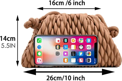 Vista 2 de ELDA Bolsa de dumpling para mujer, acolchada, bolso de mano, bolso de mano, bolso de mano, bolso de mano