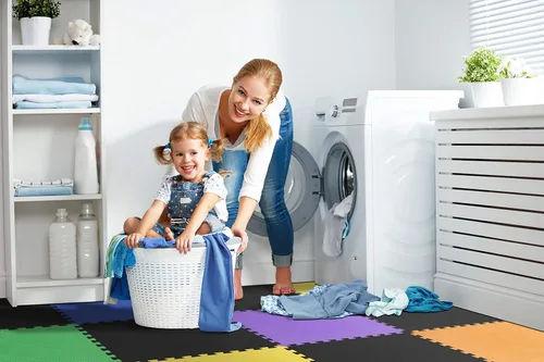 Vista 3 de Norsk - Alfombrillas de espuma reversible de 12 pulgada baldosas de espuma EVA entrelazadas, Rojo