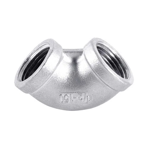 Vista 4 de JoyTube - Accesorio de tubería de acero inoxidable fundido 304, conector de tubería roscada NPT hembra a hembra, codo de 90 grados, clase 150