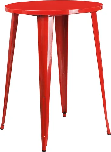 Vista 6 de Flash Furniture Philip - Mesa redonda de metal negro para interiores y exteriores de 30 pulgadas