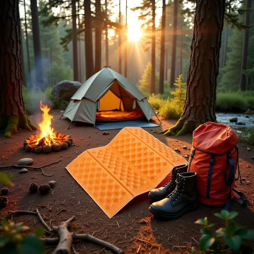 Vista 7 de 1 almohadilla de espuma impermeable plegable portátil para acampar al aire libre, senderismo, picnic, colchoneta de espuma para dormir para camping