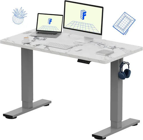 Vista 33 de FLEXISPOT EN1 Escritorio eléctrico de pie de una pieza de 48 x 24 pulgadas, altura ajustable, para oficina en casa