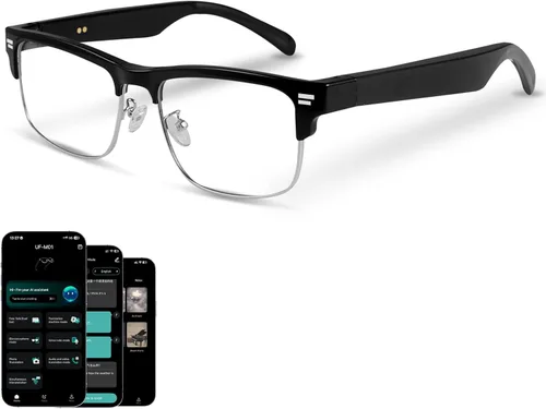 Vista 10 de Lentes inteligentes AI para hombres y mujeres, con bisagras de resorte, Bluetooth 6.0, con 164 idiomas (traducción en tiempo real), lente