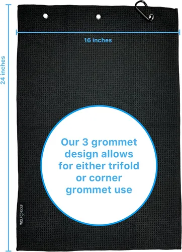 Vista 4 de Wolf Golf Towels - Toalla de golf Best Dad by Par - Accesorios de golf para hombre - Regalos de golf para hombres - Toalla de golf divertida bordada