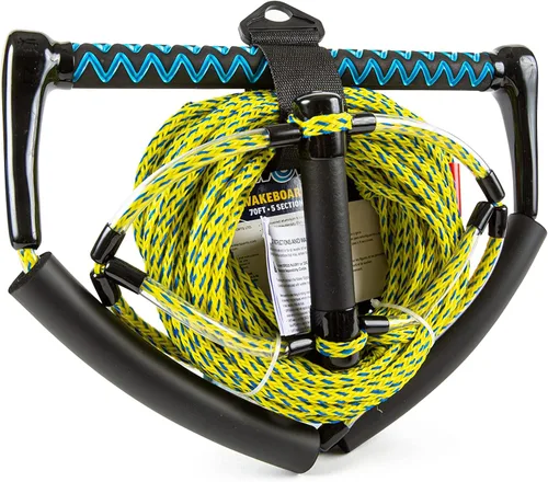 Vista 3 de WOW Sports - Cuerda de remolque para tubo de cubierta, wakeboard y esquí acuático - 70 pies - Con mango de truco