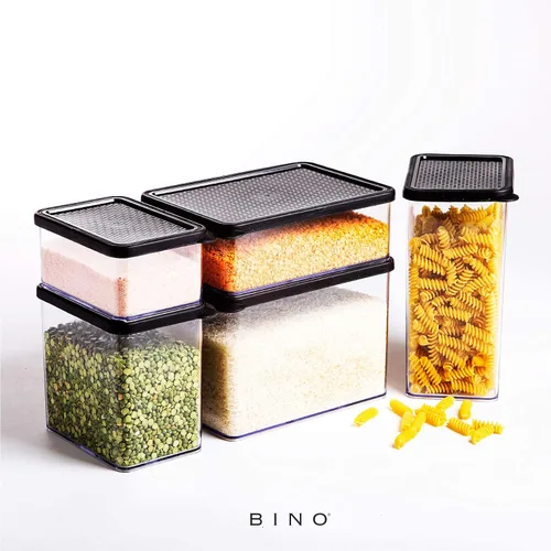 Vista 8 de BINO Recipientes herméticos para almacenamiento de alimentos con tapas, 0.9 cuartos de galón27.7 fl oz, color negro - Recipientes herméticos