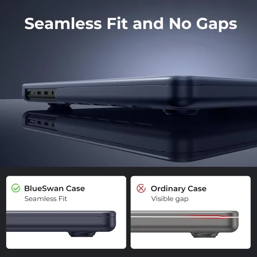 Vista 5 de BlueSwan Funda protectora mate para MacBook Pro 14 M5 M4 M3 M2 M1 Pro/Max 2026-2021, compatible con A3426 A3427 A3434 A3401 A3112 A2992 A2918 A2779