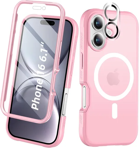 Vista 39 de Funda para iPhone 15 de cuerpo completo, protector de pantalla integrado, con protector de lente de cámara, [antiamarilleamiento], funda protectora