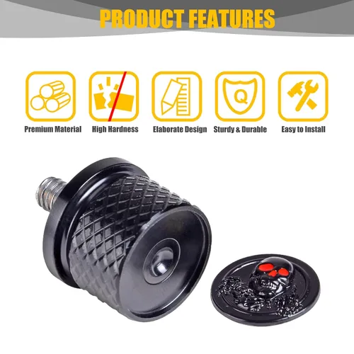 Vista 9 de Tornillo de perno de asiento de guardabarros trasero 1/4"-20 Rosca para Harley Dyna Fatbob Sportster CVO Softail Touring 1996-2024 (negro)