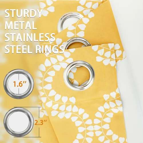 Vista 4 de DriftAway Julianna juego de dos paneles de cortinas de ventana oscuras con arandelas, 52 x 84 cada panel