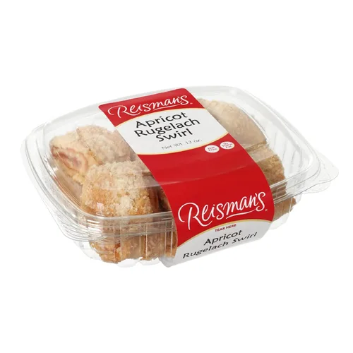 Vista 3 de Reisman's Bakery Remolino de rugelach de albaricoque, deliciosa comida de panadería, postre certificado OU Kosher, acompañamiento fresco para el té