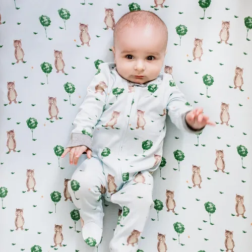 Vista 4 de Burts Bees Baby - Pijama de una pieza de 100 algodón orgánico con cremallera frontal mameluco de bebé para dormir