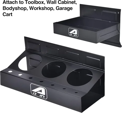 Vista 3 de Aain - Juego de bandejas magnéticas para caja de herramientas, accesorios para organizador de herramientas, almacenamiento de garaje, 2 bandejas