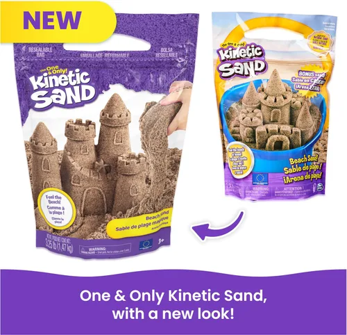 Vista 7 de Kinetic Sand Juguetes sensoriales de arena moldeable, marrón de 2 libras, a