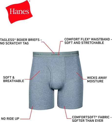 Vista 2 de Hanes Calzoncillos bóxer surtidos para hombre, paquete de 7