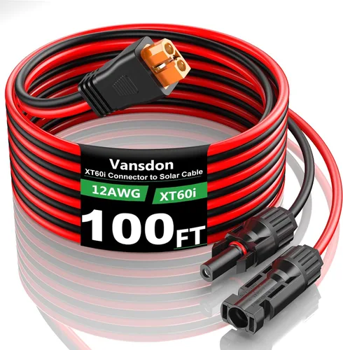 Vista 27 de Vansdon Cable de extensión solar a XT60i, conector solar de 10 AWG de 30 pies a XT60i, cable de carga para estación de energía portátil, generador
