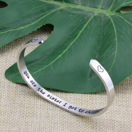 Vista 3 de Joycuff - Pulseras inspiradoras para mujer regalo personalizado para mamá pulsera con frase grabada joyas para cumpleaños