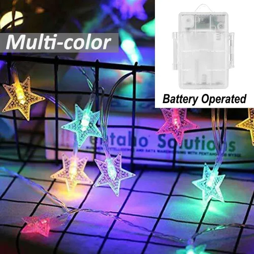 Vista 5 de Solhice Cadena de luces de estrella que cambian de color de 40 pies, 120 luces LED alimentadas por USB y 20 pies que cambian de color, funciona