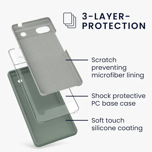 Vista 417 de kwmobile Funda Compatible con Google Pixel 6 Pro - Funda de teléfono de silicona TPU con acabado suave - Azul Arrecife