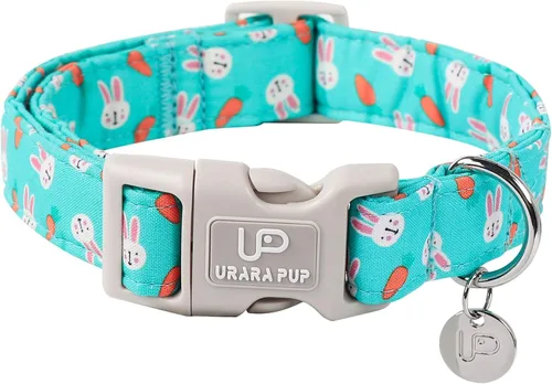 Vista 8 de Peach - Collar de algodón de verano para perro con hebilla de metal, collar de regalo para niñas o niños pequeños, medianos y grandes, lindos